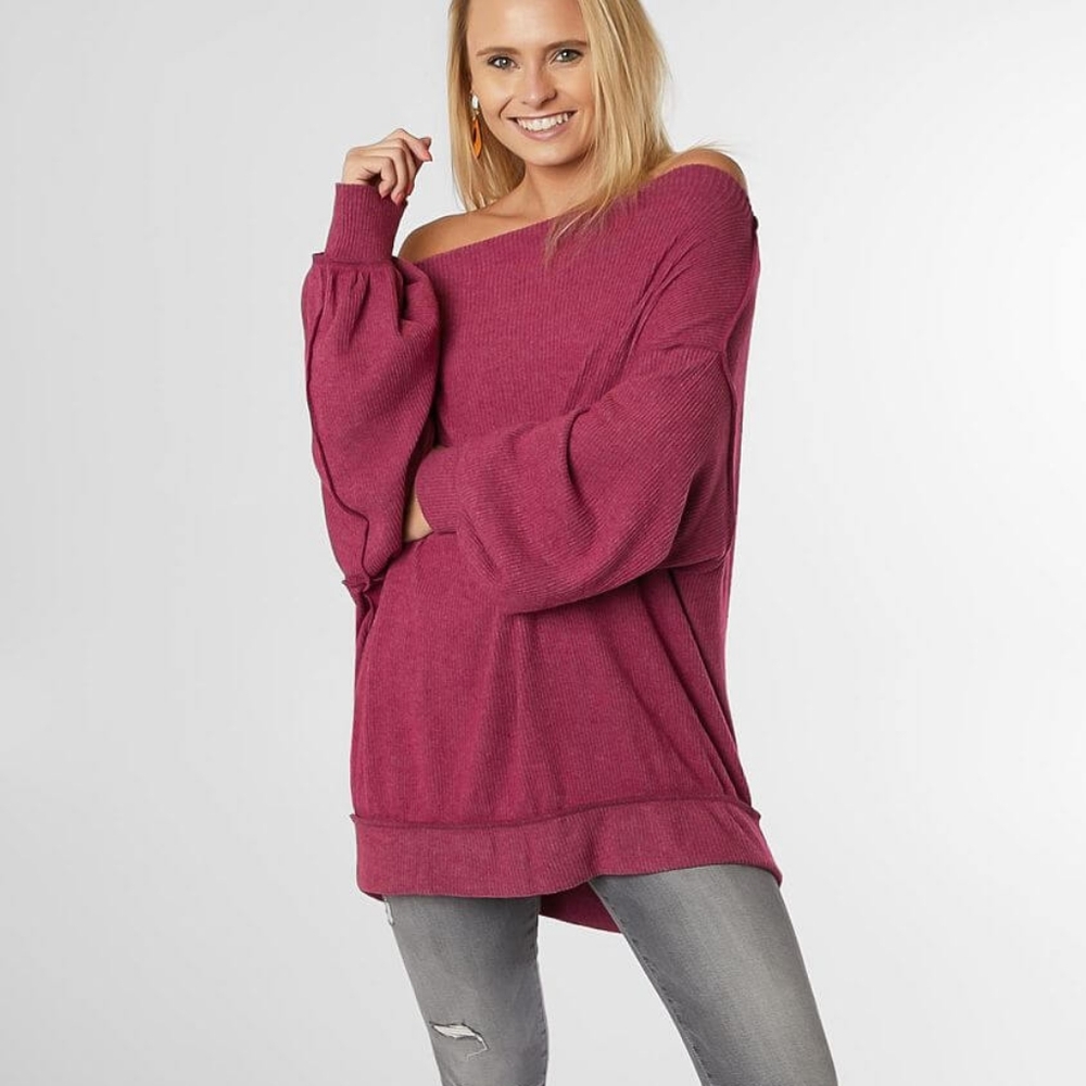 Free People Main Squeeze Brushed Hacci Top